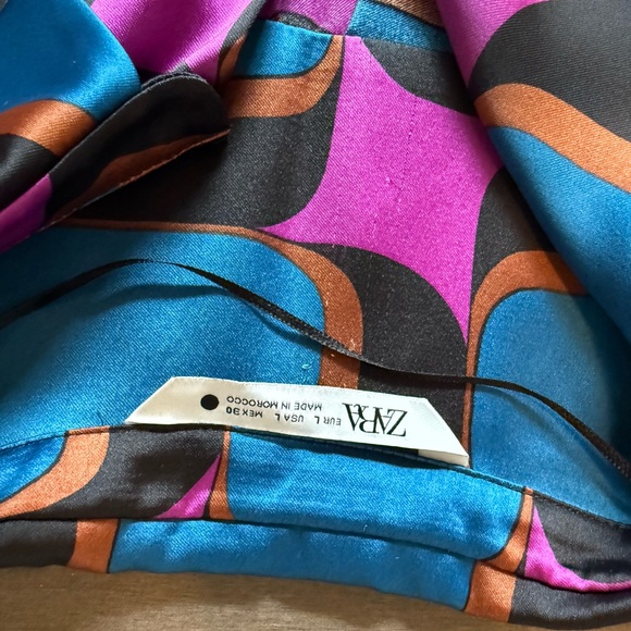 ZARA Satin-Effect Wrap Dress - Picture 7 of 7